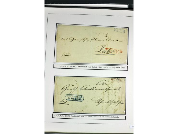 1764/1851, 2bändige Ausstellungssammlung 'Vorphilatelie' auf 70 Blättern plus diversem nicht eingearbeitetem Material; durchw