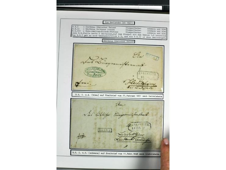 1764/1851, 2bändige Ausstellungssammlung 'Vorphilatelie' auf 70 Blättern plus diversem nicht eingearbeitetem Material; durchw