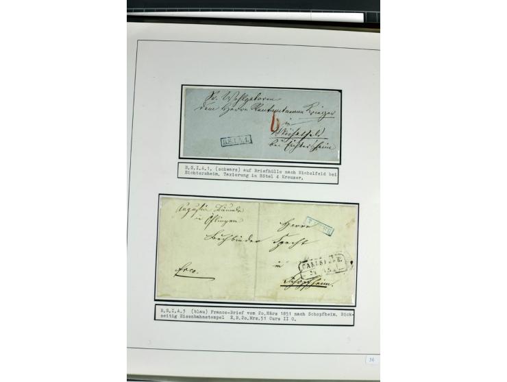 1764/1851, 2bändige Ausstellungssammlung 'Vorphilatelie' auf 70 Blättern plus diversem nicht eingearbeitetem Material; durchw