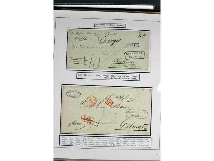 1764/1851, 2bändige Ausstellungssammlung 'Vorphilatelie' auf 70 Blättern plus diversem nicht eingearbeitetem Material; durchw