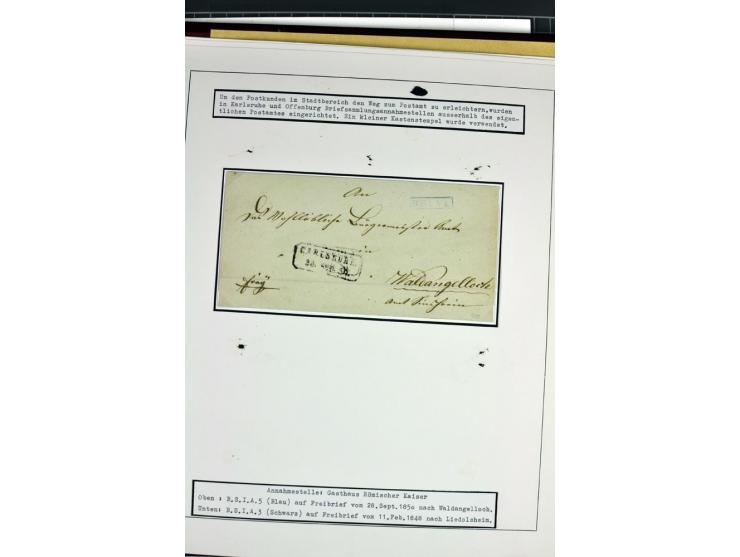 1764/1851, 2bändige Ausstellungssammlung 'Vorphilatelie' auf 70 Blättern plus diversem nicht eingearbeitetem Material; durchw