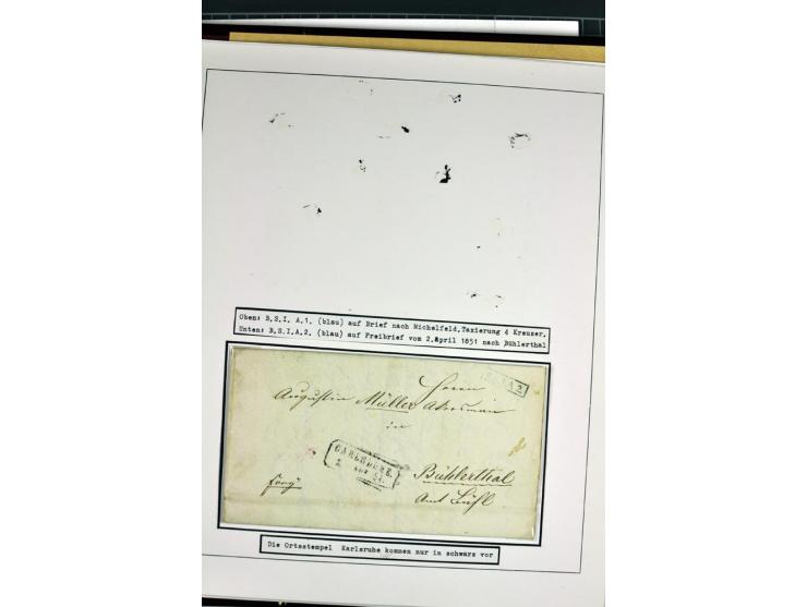1764/1851, 2bändige Ausstellungssammlung 'Vorphilatelie' auf 70 Blättern plus diversem nicht eingearbeitetem Material; durchw