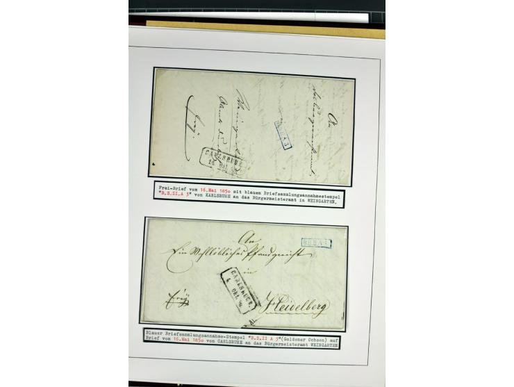1764/1851, 2bändige Ausstellungssammlung 'Vorphilatelie' auf 70 Blättern plus diversem nicht eingearbeitetem Material; durchw