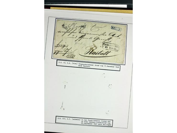 1764/1851, 2bändige Ausstellungssammlung 'Vorphilatelie' auf 70 Blättern plus diversem nicht eingearbeitetem Material; durchw