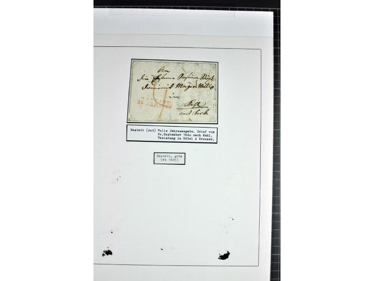 1764/1851, 2bändige Ausstellungssammlung 'Vorphilatelie' auf 70 Blättern plus diversem nicht eingearbeitetem Material; durchw