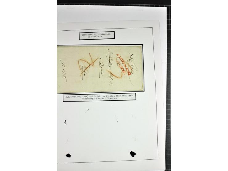 1764/1851, 2bändige Ausstellungssammlung 'Vorphilatelie' auf 70 Blättern plus diversem nicht eingearbeitetem Material; durchw