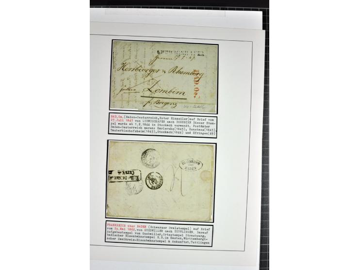1764/1851, 2bändige Ausstellungssammlung 'Vorphilatelie' auf 70 Blättern plus diversem nicht eingearbeitetem Material; durchw