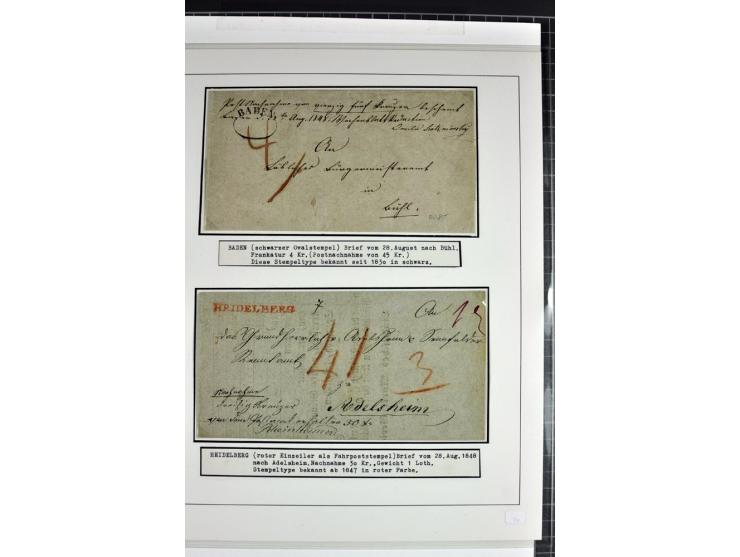 1764/1851, 2bändige Ausstellungssammlung 'Vorphilatelie' auf 70 Blättern plus diversem nicht eingearbeitetem Material; durchw
