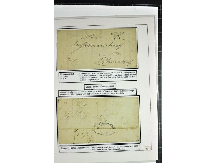 1764/1851, 2bändige Ausstellungssammlung 'Vorphilatelie' auf 70 Blättern plus diversem nicht eingearbeitetem Material; durchw