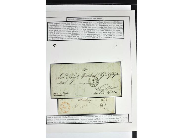 1764/1851, 2bändige Ausstellungssammlung 'Vorphilatelie' auf 70 Blättern plus diversem nicht eingearbeitetem Material; durchw