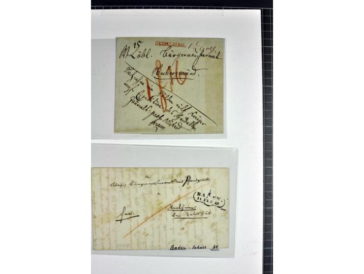 1764/1851, 2bändige Ausstellungssammlung 'Vorphilatelie' auf 70 Blättern plus diversem nicht eingearbeitetem Material; durchw