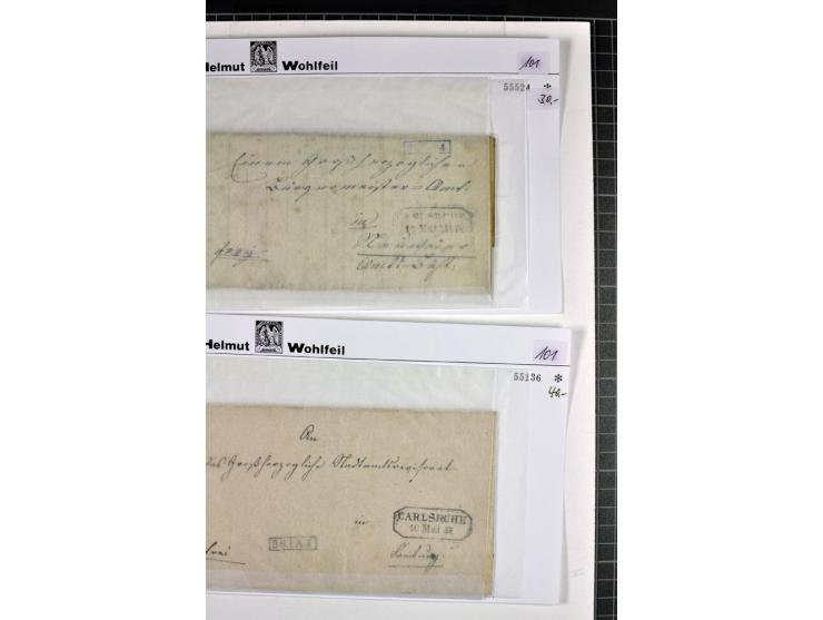 1764/1851, 2bändige Ausstellungssammlung 'Vorphilatelie' auf 70 Blättern plus diversem nicht eingearbeitetem Material; durchw