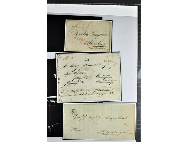 1764/1851, 2bändige Ausstellungssammlung 'Vorphilatelie' auf 70 Blättern plus diversem nicht eingearbeitetem Material; durchw