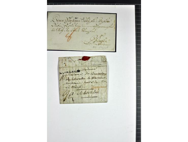 1764/1851, 2bändige Ausstellungssammlung 'Vorphilatelie' auf 70 Blättern plus diversem nicht eingearbeitetem Material; durchw