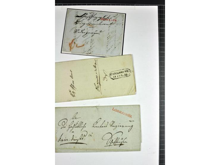 1764/1851, 2bändige Ausstellungssammlung 'Vorphilatelie' auf 70 Blättern plus diversem nicht eingearbeitetem Material; durchw