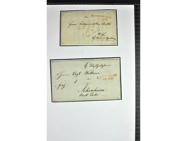 1764/1851, 2bändige Ausstellungssammlung 'Vorphilatelie' auf 70 Blättern plus diversem nicht eingearbeitetem Material; durchw