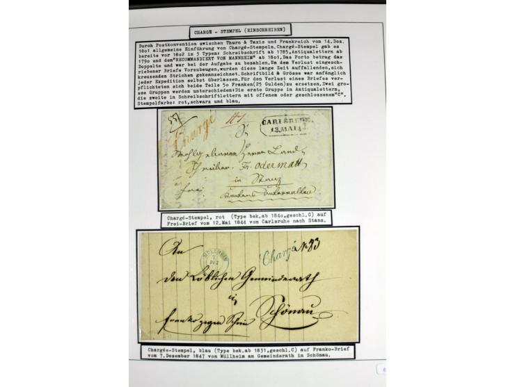 1764/1851, 2bändige Ausstellungssammlung 'Vorphilatelie' auf 70 Blättern plus diversem nicht eingearbeitetem Material; durchw