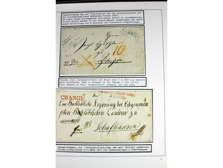 1764/1851, 2bändige Ausstellungssammlung 'Vorphilatelie' auf 70 Blättern plus diversem nicht eingearbeitetem Material; durchw