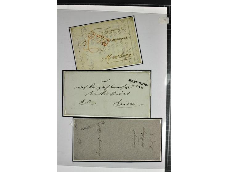 1764/1851, 2bändige Ausstellungssammlung 'Vorphilatelie' auf 70 Blättern plus diversem nicht eingearbeitetem Material; durchw