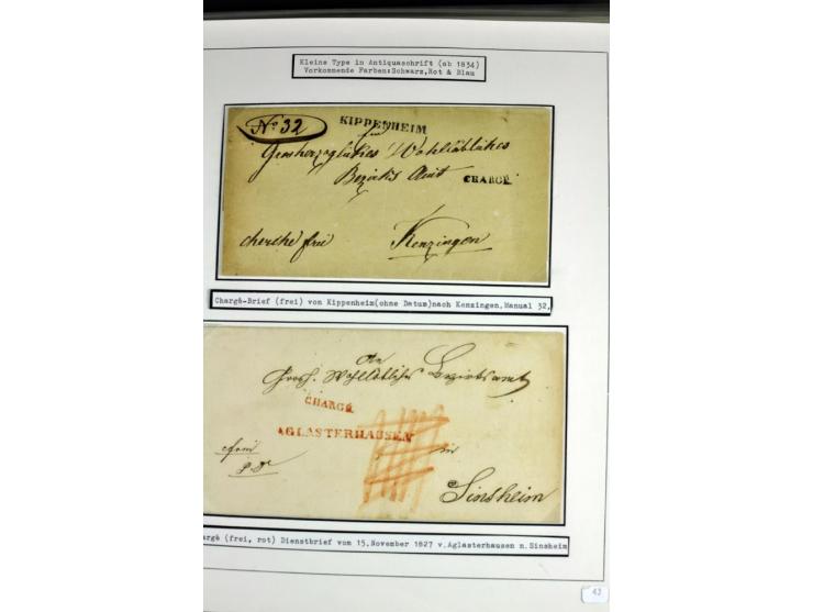 1764/1851, 2bändige Ausstellungssammlung 'Vorphilatelie' auf 70 Blättern plus diversem nicht eingearbeitetem Material; durchw
