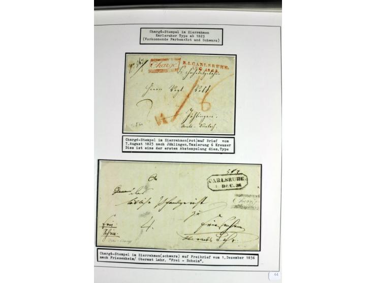 1764/1851, 2bändige Ausstellungssammlung 'Vorphilatelie' auf 70 Blättern plus diversem nicht eingearbeitetem Material; durchw