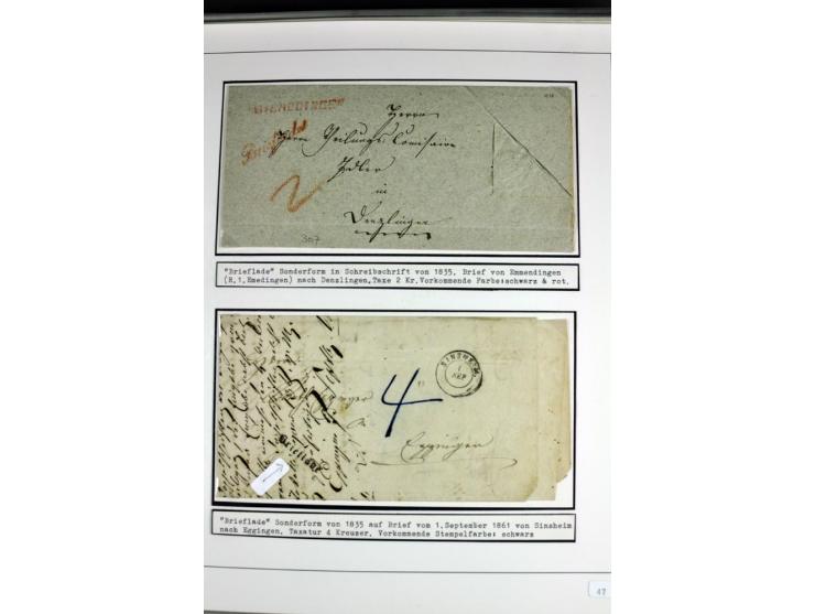 1764/1851, 2bändige Ausstellungssammlung 'Vorphilatelie' auf 70 Blättern plus diversem nicht eingearbeitetem Material; durchw