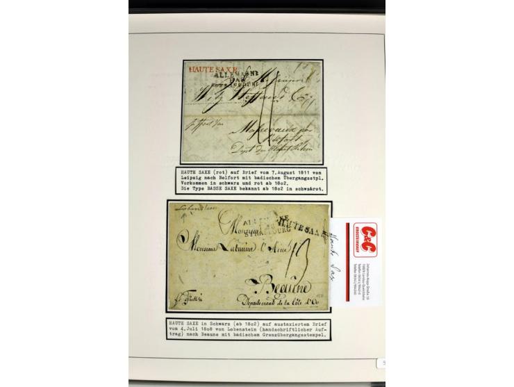1764/1851, 2bändige Ausstellungssammlung 'Vorphilatelie' auf 70 Blättern plus diversem nicht eingearbeitetem Material; durchw