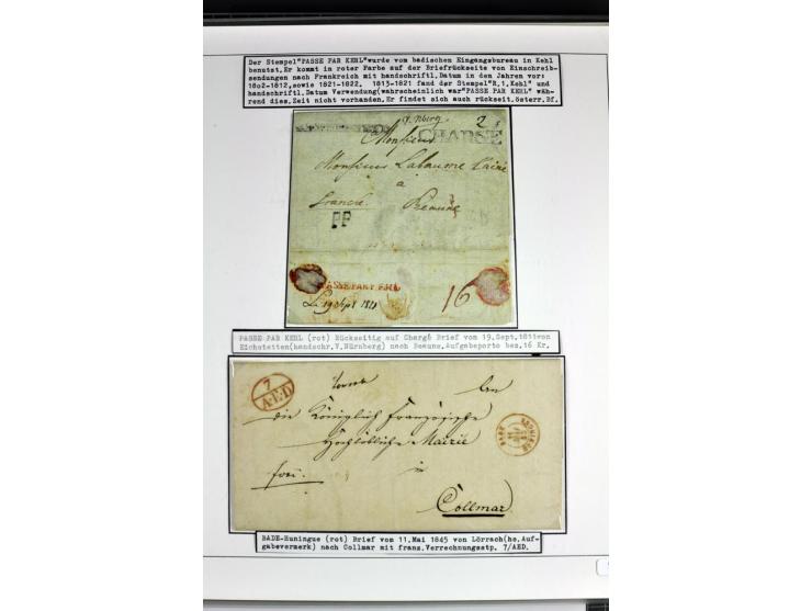 1764/1851, 2bändige Ausstellungssammlung 'Vorphilatelie' auf 70 Blättern plus diversem nicht eingearbeitetem Material; durchw