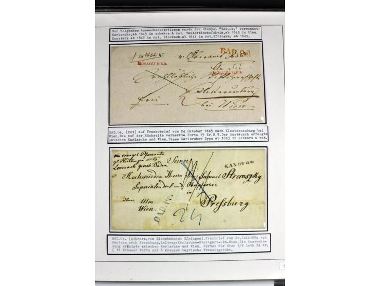 1764/1851, 2bändige Ausstellungssammlung 'Vorphilatelie' auf 70 Blättern plus diversem nicht eingearbeitetem Material; durchw