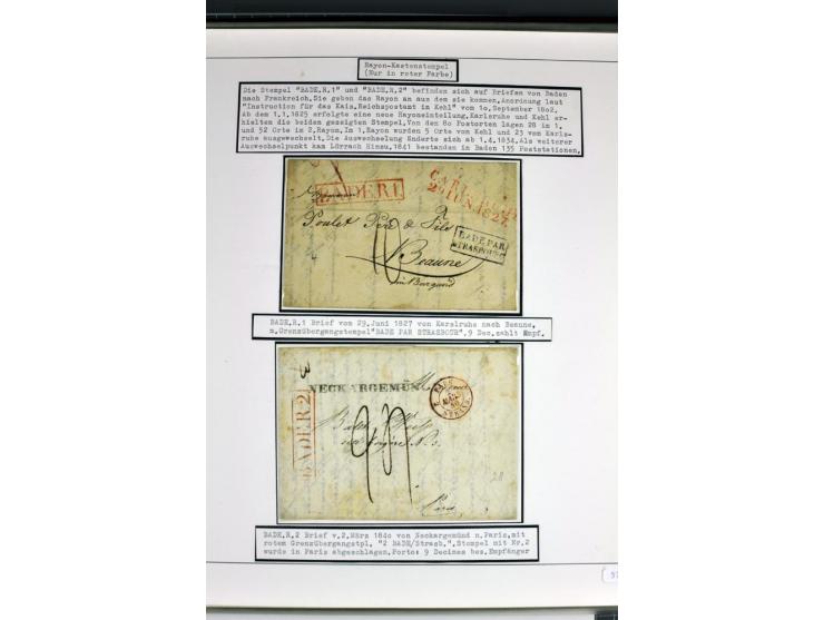 1764/1851, 2bändige Ausstellungssammlung 'Vorphilatelie' auf 70 Blättern plus diversem nicht eingearbeitetem Material; durchw
