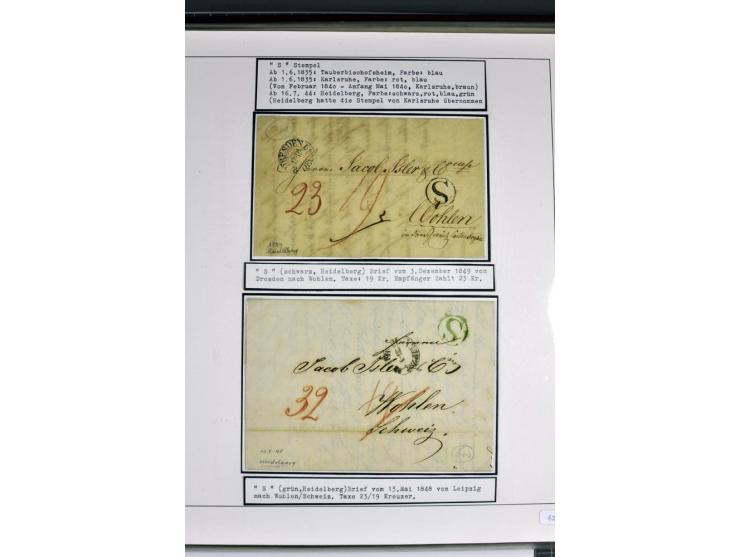 1764/1851, 2bändige Ausstellungssammlung 'Vorphilatelie' auf 70 Blättern plus diversem nicht eingearbeitetem Material; durchw
