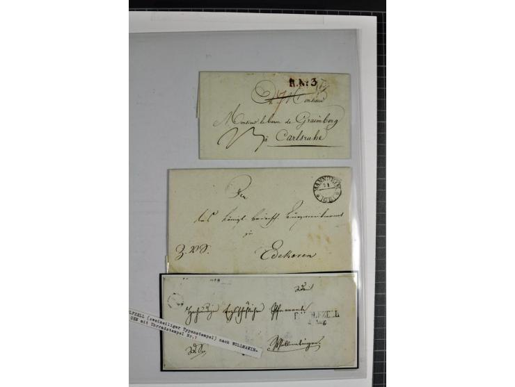 1764/1851, 2bändige Ausstellungssammlung 'Vorphilatelie' auf 70 Blättern plus diversem nicht eingearbeitetem Material; durchw