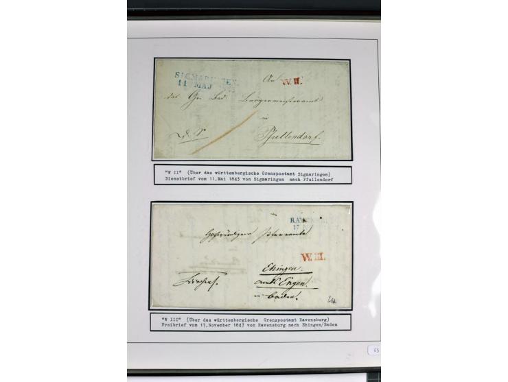 1764/1851, 2bändige Ausstellungssammlung 'Vorphilatelie' auf 70 Blättern plus diversem nicht eingearbeitetem Material; durchw