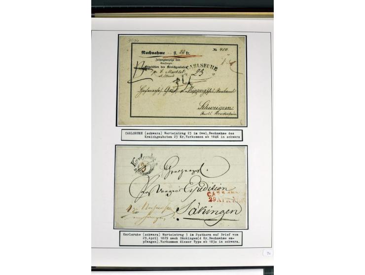 1764/1851, 2bändige Ausstellungssammlung 'Vorphilatelie' auf 70 Blättern plus diversem nicht eingearbeitetem Material; durchw