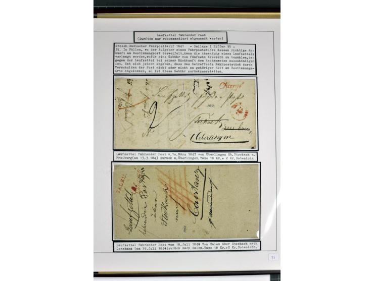 1764/1851, 2bändige Ausstellungssammlung 'Vorphilatelie' auf 70 Blättern plus diversem nicht eingearbeitetem Material; durchw