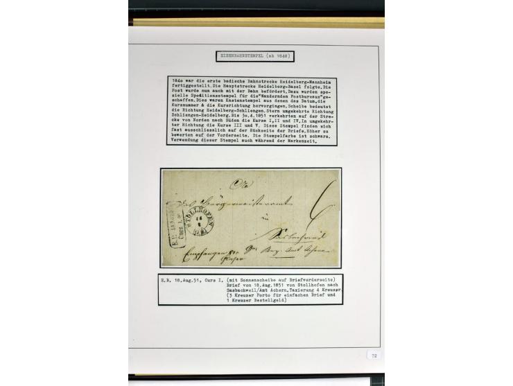 1764/1851, 2bändige Ausstellungssammlung 'Vorphilatelie' auf 70 Blättern plus diversem nicht eingearbeitetem Material; durchw