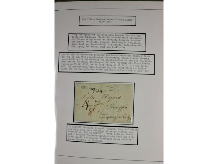 1764/1851, 2bändige Ausstellungssammlung 'Vorphilatelie' auf 70 Blättern plus diversem nicht eingearbeitetem Material; durchw