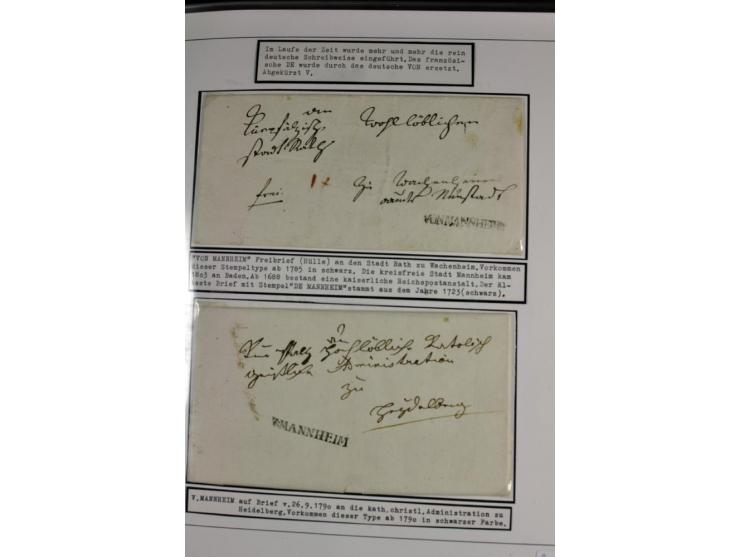 1764/1851, 2bändige Ausstellungssammlung 'Vorphilatelie' auf 70 Blättern plus diversem nicht eingearbeitetem Material; durchw