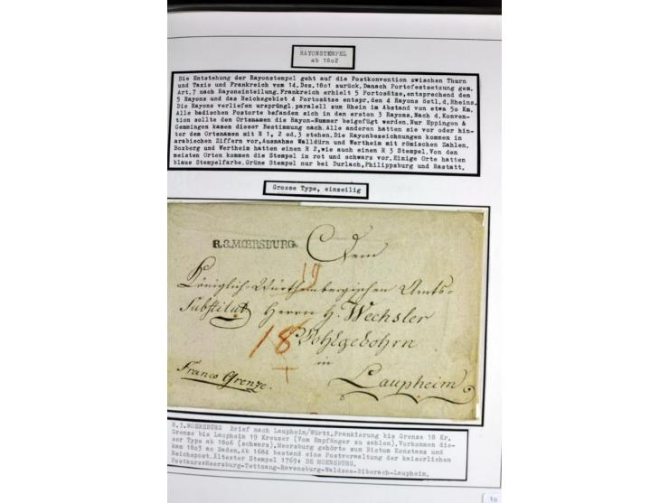 1764/1851, 2bändige Ausstellungssammlung 'Vorphilatelie' auf 70 Blättern plus diversem nicht eingearbeitetem Material; durchw