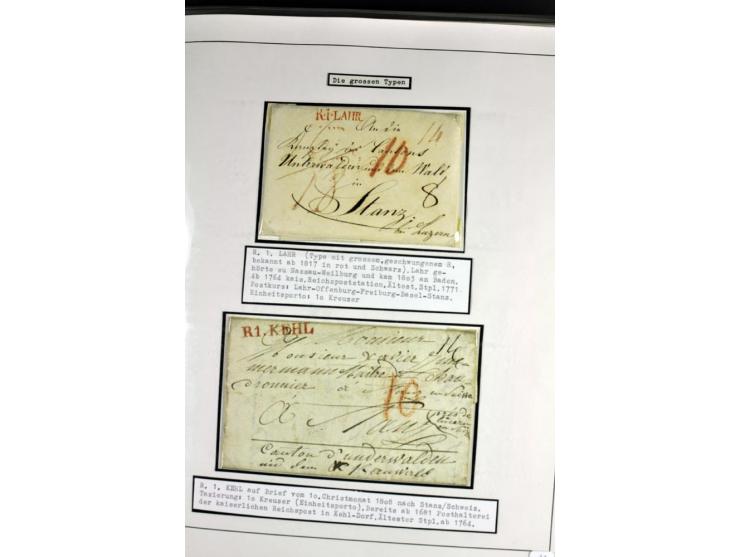 1764/1851, 2bändige Ausstellungssammlung 'Vorphilatelie' auf 70 Blättern plus diversem nicht eingearbeitetem Material; durchw