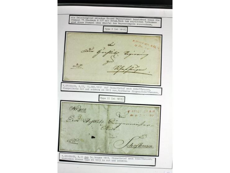 1764/1851, 2bändige Ausstellungssammlung 'Vorphilatelie' auf 70 Blättern plus diversem nicht eingearbeitetem Material; durchw