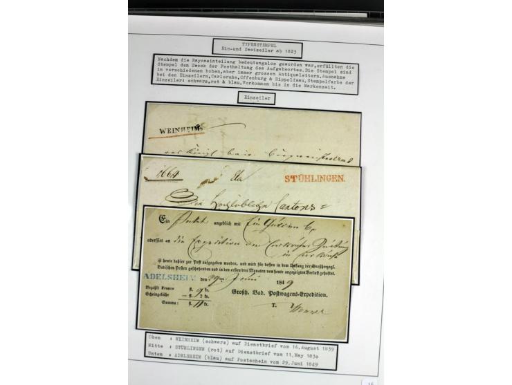 1764/1851, 2bändige Ausstellungssammlung 'Vorphilatelie' auf 70 Blättern plus diversem nicht eingearbeitetem Material; durchw