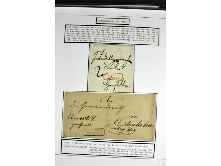 1764/1851, 2bändige Ausstellungssammlung 'Vorphilatelie' auf 70 Blättern plus diversem nicht eingearbeitetem Material; durchw