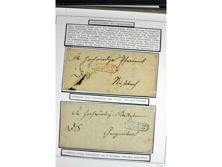 1764/1851, 2bändige Ausstellungssammlung 'Vorphilatelie' auf 70 Blättern plus diversem nicht eingearbeitetem Material; durchw