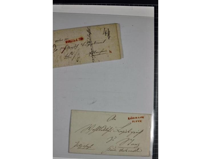 1764/1851, 2bändige Ausstellungssammlung 'Vorphilatelie' auf 70 Blättern plus diversem nicht eingearbeitetem Material; durchw