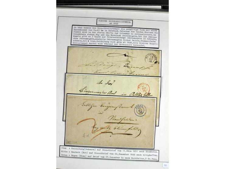 1764/1851, 2bändige Ausstellungssammlung 'Vorphilatelie' auf 70 Blättern plus diversem nicht eingearbeitetem Material; durchw