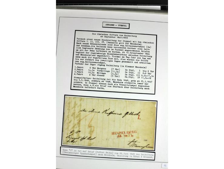 1764/1851, 2bändige Ausstellungssammlung 'Vorphilatelie' auf 70 Blättern plus diversem nicht eingearbeitetem Material; durchw