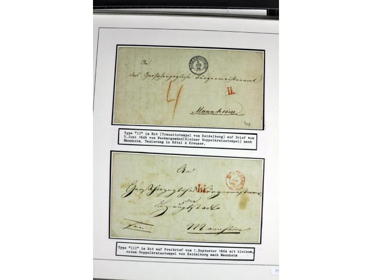 1764/1851, 2bändige Ausstellungssammlung 'Vorphilatelie' auf 70 Blättern plus diversem nicht eingearbeitetem Material; durchw