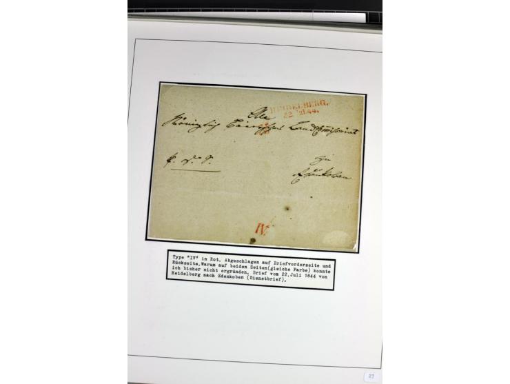 1764/1851, 2bändige Ausstellungssammlung 'Vorphilatelie' auf 70 Blättern plus diversem nicht eingearbeitetem Material; durchw