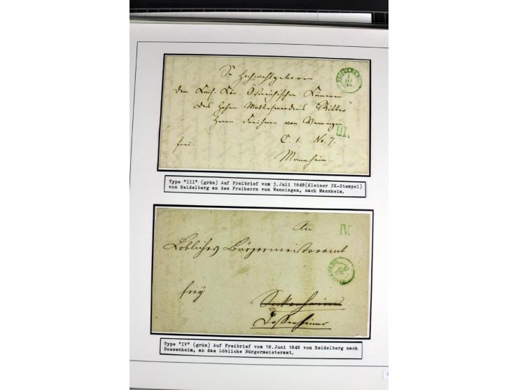 1764/1851, 2bändige Ausstellungssammlung 'Vorphilatelie' auf 70 Blättern plus diversem nicht eingearbeitetem Material; durchw
